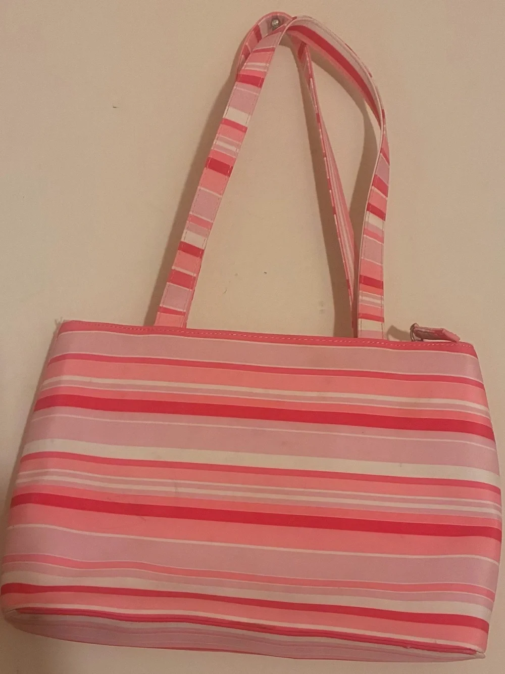 kate spade Pink and White Striped Shoulder Bag